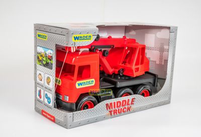 Автокран Middle Truck в коробке (39487) красный