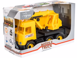 Автокран Middle Truck в коробке (39491) желтый