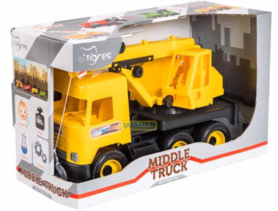Автокран Middle Truck в коробке (39491) желтый