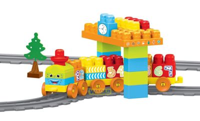 Baby Blocks Мои первые кубики - железная дорога 2,24 метра 58 элементов Wader (41470)