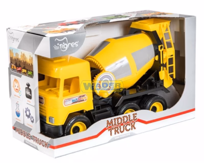 Бетономешалка Middle Truck в коробке (39493) желтая
