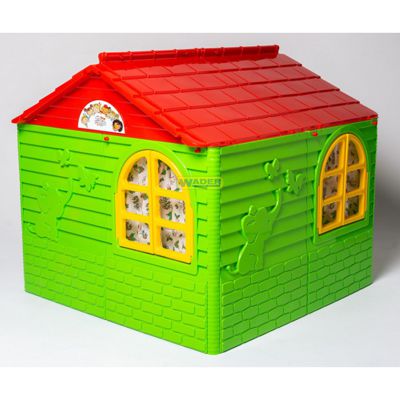Будиночок дитячий зі шторками Doloni (02550/3) Зелено-червоний