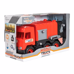 Мусоровоз Middle Truck в коробке (39488) красный