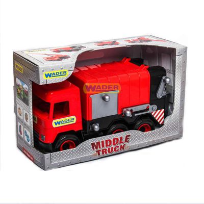 Мусоровоз Middle Truck в коробке (39488) красный