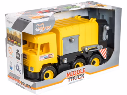 Мусоровоз Middle Truck в коробке (39492) желтый